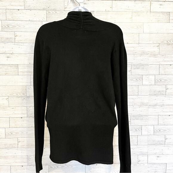 NEW YORK & COMPANY Black Surplice Long Sleeve Top, S - Picture 7 of 9